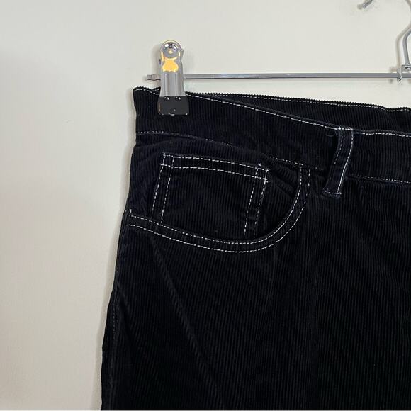 Lykke Wullf Cowboy Corduroy High Rise Retro Tapered Cropped Pant Black Large - Picture 5 of 9